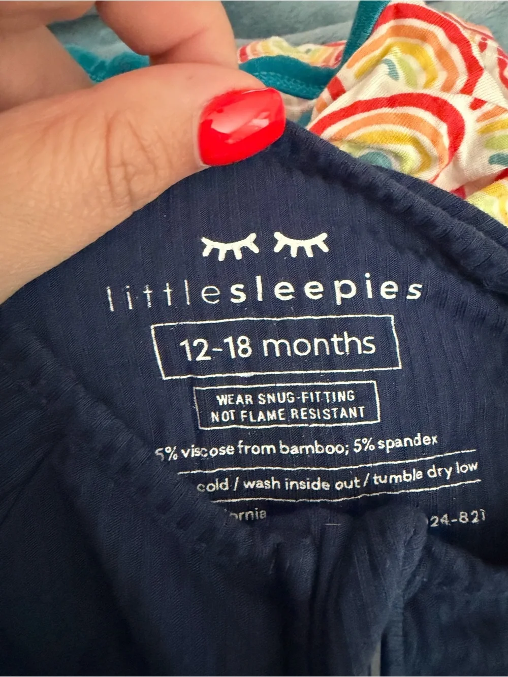 Little Sleepies Ribbed Navy One Piece Zippie